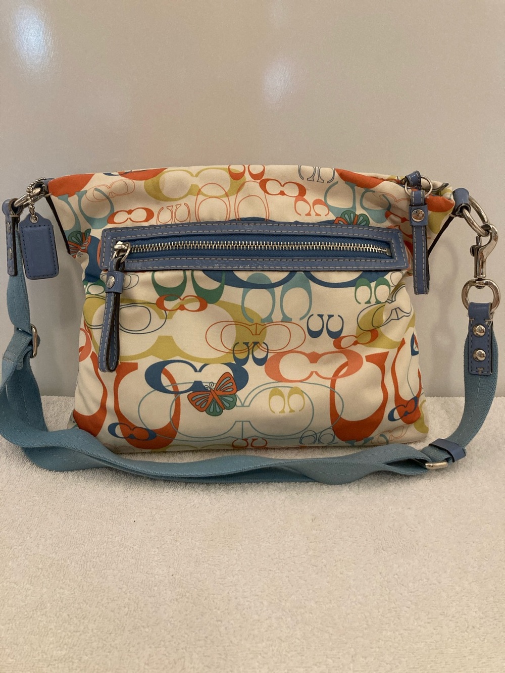 Coach Vintage Optic Signature Multicolor Hobo Bag Butterflies 🦋🧡💛